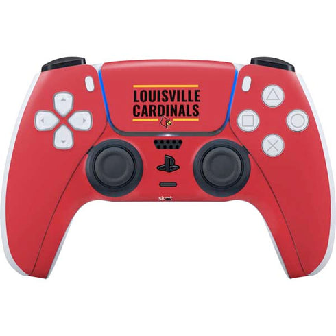 University of Louisville Cardinals Striped PS5 Controller Skin